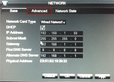 Network Configuration, Advanced